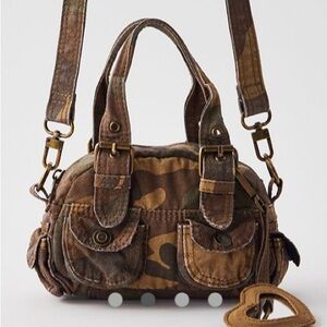 NWOT Urban Outfitters BDG UO Y2K mini denim duffle crossbody bag purse camo
